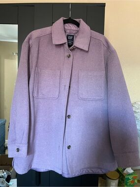 GAP Lavender Shirt Jacket with Patch Pockets